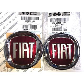 フィアット 純正 フロントリアエンブレム 前後セット FIAT 500 新品 (車種別パーツ)