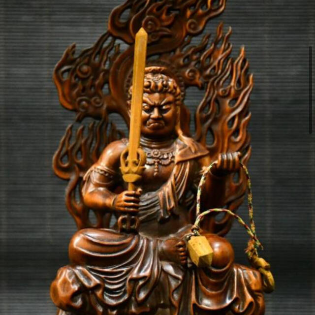 木彫り不動明王像 柘植 古彩色 激安特価 nadievanwijk.nl