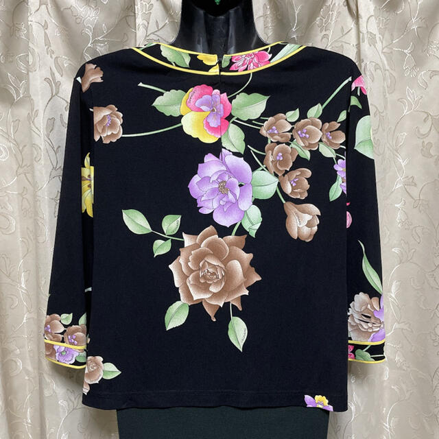LEONARD - 【美品】LEONARD レオナール カンカン 花柄 トップス LL の