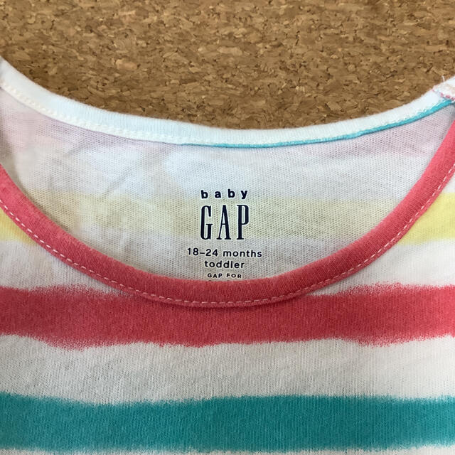 babyGAP(ベビーギャップ)のbaby GAP ボーダーワンピース キッズ/ベビー/マタニティのキッズ服女の子用(90cm~)(ワンピース)の商品写真