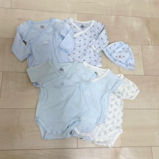 プチバトー(PETIT BATEAU)のPETIT BATEAU 肌着と帽子　6点セット　1m/54cm(肌着/下着)