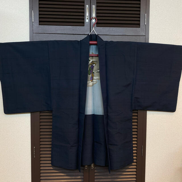 紳士用　紬　着物　羽織り　襦袢　角帯4点セット
