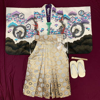 七五三　5歳　男の子　着物　羽織袴セット　日本製　花わらべ(和服/着物)