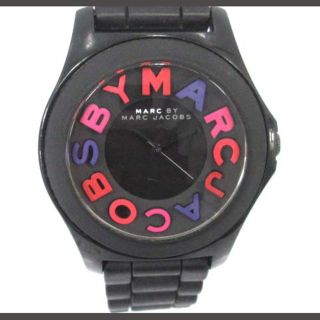 マークバイマークジェイコブス(MARC BY MARC JACOBS)のマークバイマークジェイコブス 腕時計 スローン SLOANE クオーツ ロゴ 黒(腕時計)