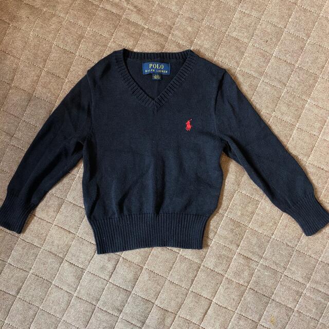 POLO RALPH LAUREN(ポロラルフローレン)のラルフローレン ネイビーvネックセーター キッズ/ベビー/マタニティのキッズ服男の子用(90cm~)(ニット)の商品写真