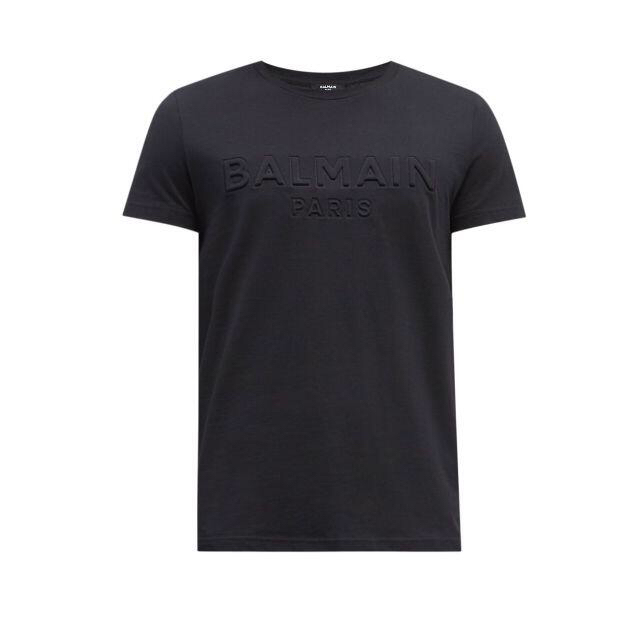 BALMAIN(バルマン)の【BALMAIN】バルマン　エンボスロゴTシャツ　黒　Sサイズ　美品 メンズのトップス(Tシャツ/カットソー(半袖/袖なし))の商品写真