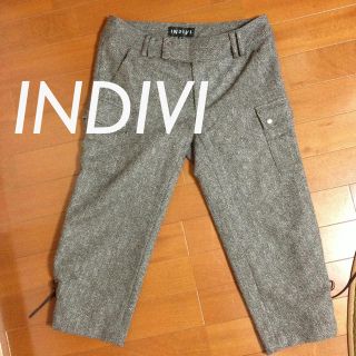 インディヴィ(INDIVI)のINDIVI♡ラメ糸入りクロップドパンツ(クロップドパンツ)