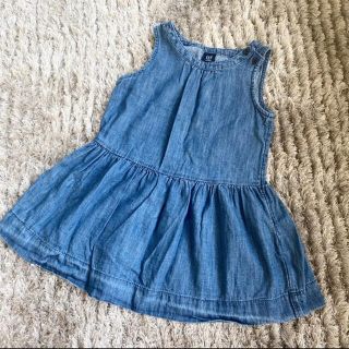 ベビーギャップ(babyGAP)のベビーギャップ　デニムワンピース　女の子　デニム　スカート　90 2歳(ワンピース)