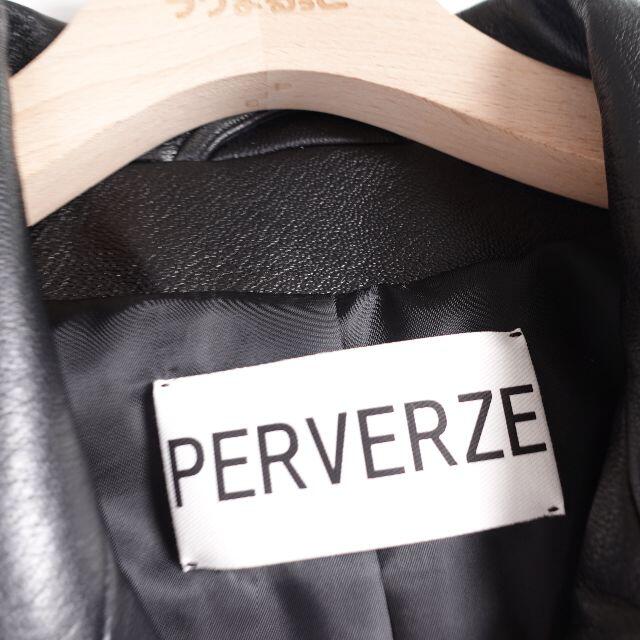 【美品】PERVERZE　ビッグレザージャケット　レディース　ブラックパーバーズ