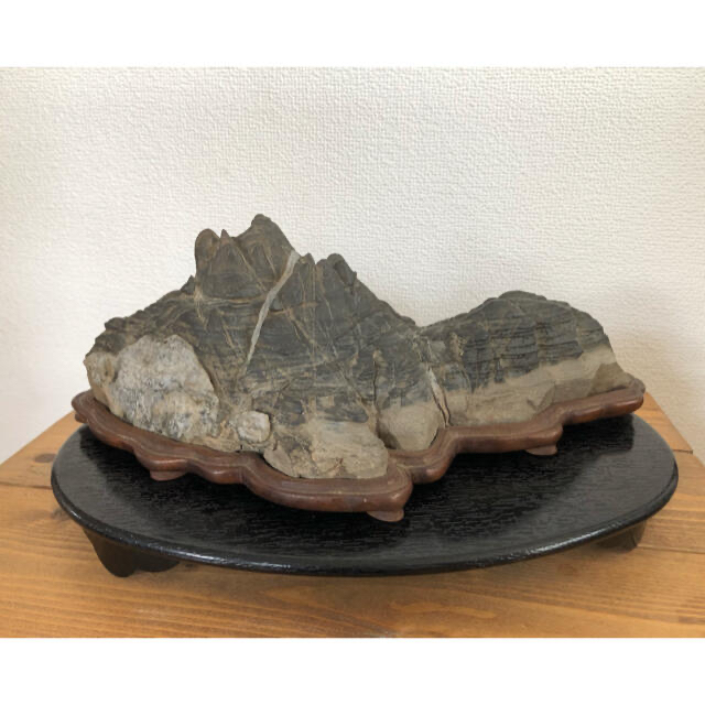4166 古谷石 5kg 自然石 山水景石 水石 置物 骨董 美術品 鑑賞品 - www