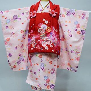 七五三 三歳 女児 被布 着物 フルセット 百花繚乱 NO35029(和服/着物)