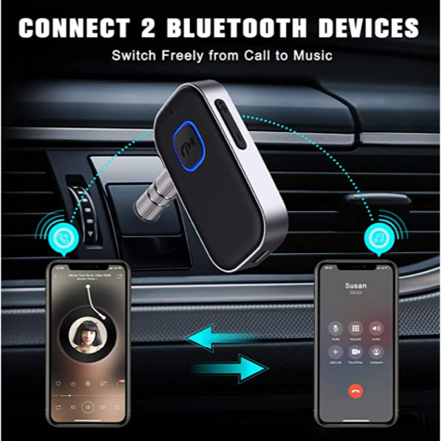 ☆新品Bluetooth 5.0 ワイヤレス受信機 トランスミッター 3.5mm スマホ/家電/カメラのPC/タブレット(PC周辺機器)の商品写真
