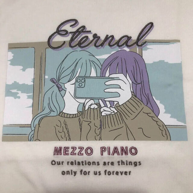 mezzo piano junior(メゾピアノジュニア)のメゾピアノ新品新作タグ付き抗菌防臭ガーリープリントTシャツ160 キッズ/ベビー/マタニティのキッズ服女の子用(90cm~)(Tシャツ/カットソー)の商品写真