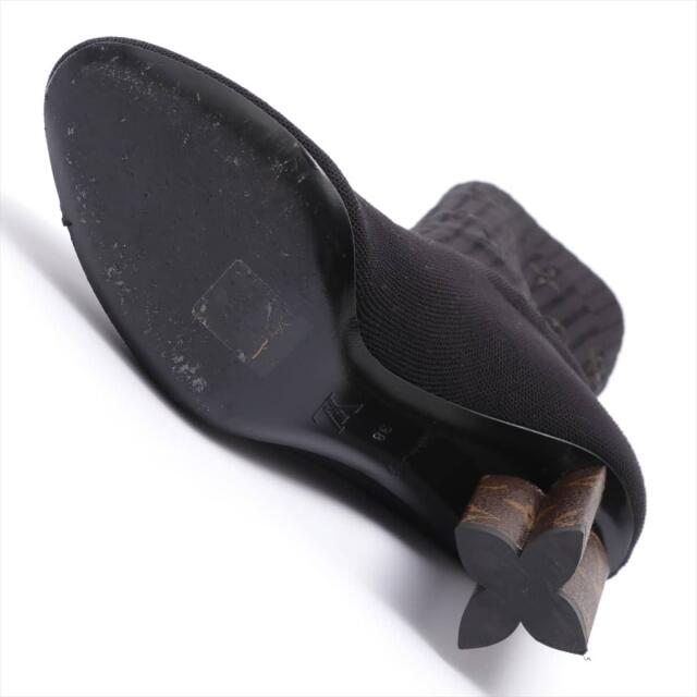 LOUIS VUITTON(ルイヴィトン)のヴィトン シルエットライン キャンバス×レザー 38 ブラック レディース レディースの靴/シューズ(ブーツ)の商品写真
