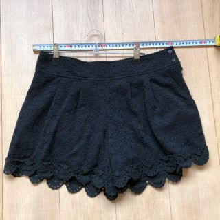 イマージュ(IMAGE)のブラックレース ショートパンツ キュロット　Ｌ(キュロット)