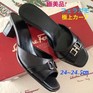 サルヴァトーレフェラガモ(Salvatore Ferragamo)の極美品!フェラガモ シルバーガンチーニ 極上カーフ 24~24.5㎝(サンダル)