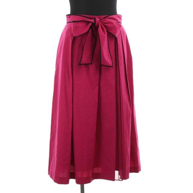 TO BE CHIC(トゥービーシック)のトゥービーシック プリーツコンビタスランスカート フレアスカート 40 ピンク レディースのスカート(ロングスカート)の商品写真