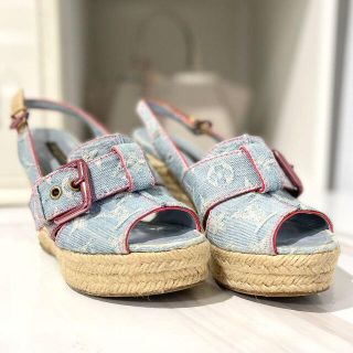 LOUIS VUITTON - ルイヴィトン ウエッジソールサンダル モノグラム