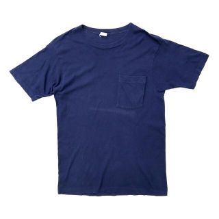 ビーブイディー(B.V.D)のビンテージ BVD 無地 ポケット Tシャツ ポケT 古着 紺 メンズ アメカジ(Tシャツ/カットソー(半袖/袖なし))