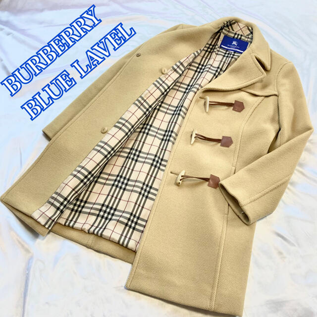 BURBERRY BLUE LABEL(バーバリーブルーレーベル)の【美品】バーバリーブルーレーベル カシミヤ混 ダッフルコート ノバチェック 38 レディースのジャケット/アウター(ダッフルコート)の商品写真