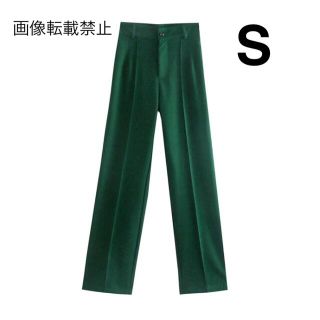 ザラ(ZARA)の✨特別価格✨green グリーン ストレート ロングパンツ(カジュアルパンツ)