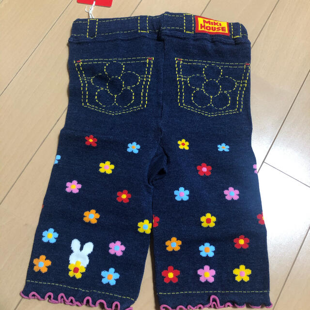 mikihouse(ミキハウス)の新品　90ミキハウスのスパッツ★インディゴブルー キッズ/ベビー/マタニティのキッズ服女の子用(90cm~)(パンツ/スパッツ)の商品写真