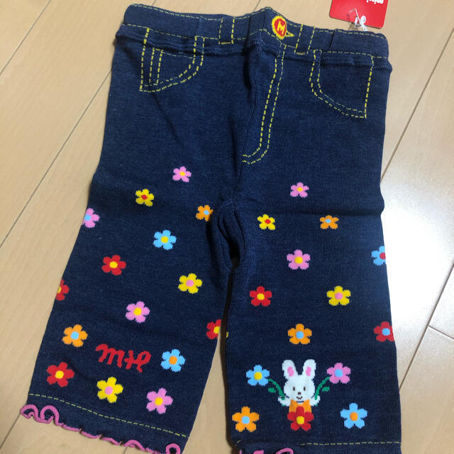 mikihouse(ミキハウス)の新品　90ミキハウスのスパッツ★インディゴブルー キッズ/ベビー/マタニティのキッズ服女の子用(90cm~)(パンツ/スパッツ)の商品写真