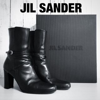 ジルサンダー／Jil Sander ショートブーツ シューズ 靴 レディース 女性 女性用レザー 革 本革 ブラック 黒  ミドル丈 プレーントゥ ハイヒール