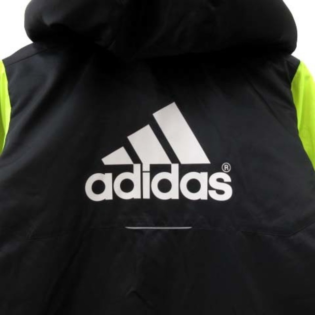 adidas(アディダス)のアディダス ベンチコート 中綿 裏ボア ロング ロゴ 黒 黄 140 キッズ キッズ/ベビー/マタニティのキッズ服男の子用(90cm~)(コート)の商品写真