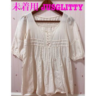 ジャスグリッティー(JUSGLITTY)の*未着用* 美品 JUSGLITTY シフォン ブラウス 5分袖 チェニック(シャツ/ブラウス(長袖/七分))