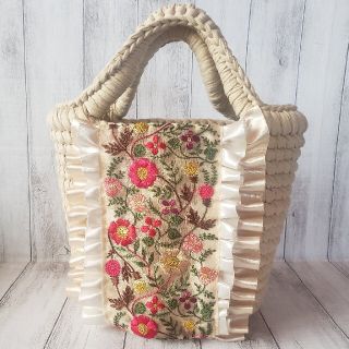 ！！SALE！！ズパゲッティ☆ハンドメイド☆マルシェバッグ☆ベージュ系