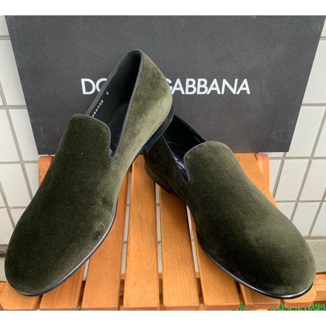 靴/シューズ新品 イタリア製 ドルチェ&ガッパーナ ドレスシューズ 27㎝ ベロア 送料無料