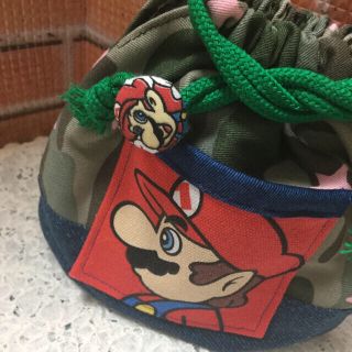 マリオ 迷彩 巾着袋 ランチョンマット 2枚セット(ランチボックス巾着)