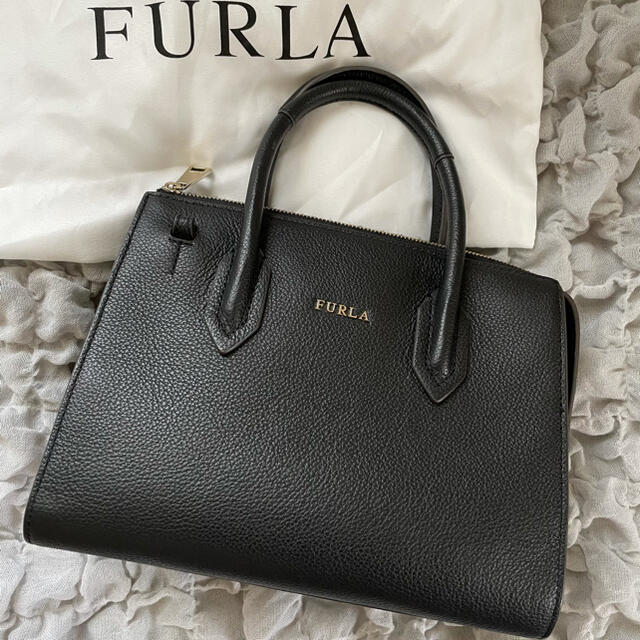 【美品】FURLA フルラ ピン 2way ショルダーバッグ ブラック