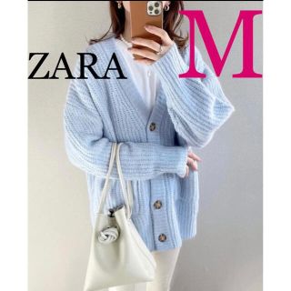 ザラ(ZARA)のZARA パッチポケットニットカーディガン オーバーサイズニットセーター(カーディガン)