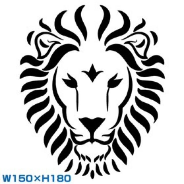 カッティングステッカーライオンLIONタトゥーtribal入墨tattoo洋彫り 自動車/バイクの自動車(車外アクセサリ)の商品写真