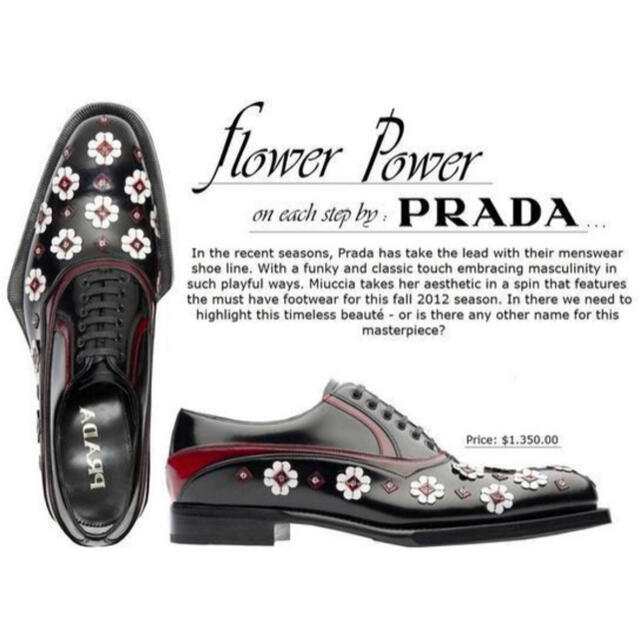 PRADA(プラダ)の新品未使用 名作 PRADA 12aw フラワーシューズ メンズの靴/シューズ(ドレス/ビジネス)の商品写真