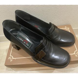 美品 本革パンプス 23.5 ブラック　黒　ヒール　Cable&co.(ハイヒール/パンプス)