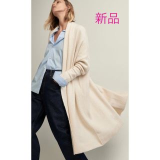 ザラ(ZARA)の新品タグ付き！ZARA ザラ＊ニットロングカーディガン　M　アイボリー(ニットコート)