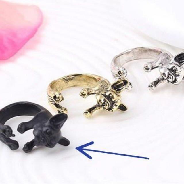 ♪♪ ブサカワ犬 フレンチブルドッグ B レディースのアクセサリー(リング(指輪))の商品写真