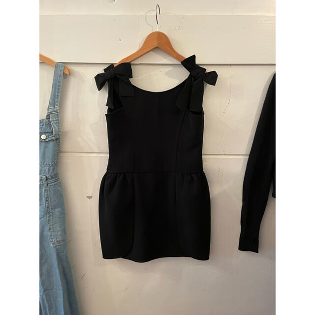 お値下げ????????miumiu black ribbon dress. - ミニワンピース