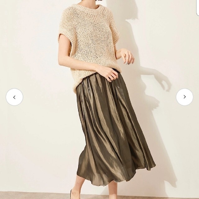 LOUNIE(ルーニィ)のLOUNIE サテンギャザースカート　38サイズ レディースのスカート(ロングスカート)の商品写真