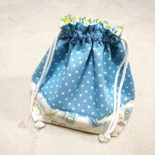 お弁当袋 コップ袋 ハンドメイド 女の子 巾着 音符 バイオリン ピアノ(外出用品)