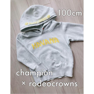 ロデオクラウンズ(RODEO CROWNS)のチャンピオン×ロデオクラウンズ コラボ キッズパーカー 100cm(Tシャツ/カットソー)