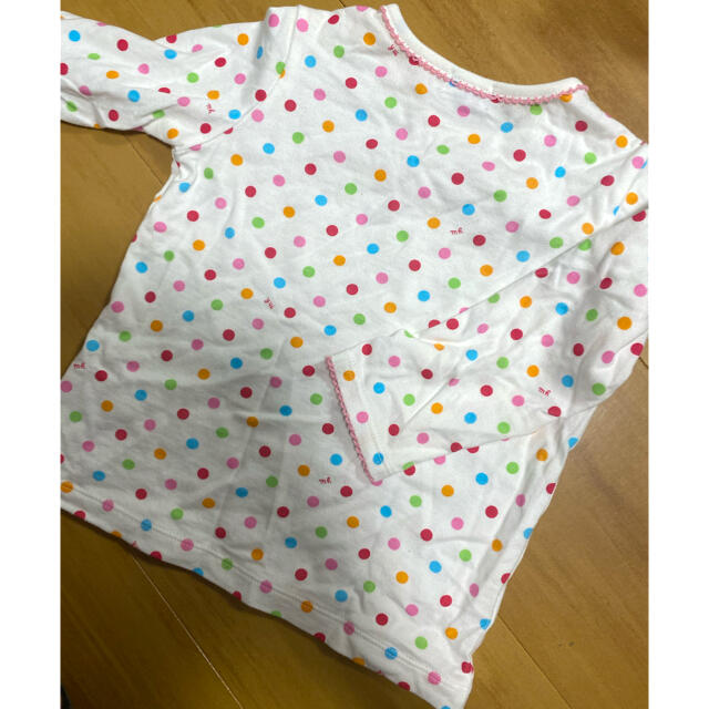 mikihouse(ミキハウス)の値下げ‼︎美品☆ミキハウス　長袖Tシャツ　ドット キッズ/ベビー/マタニティのベビー服(~85cm)(Ｔシャツ)の商品写真