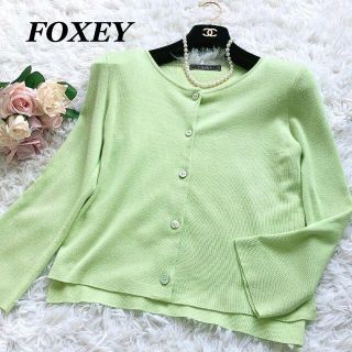 フォクシー(FOXEY)の極美品♡フォクシー　DM掲載　シルクカシミヤ　カーディガン　大きいサイズ　40(カーディガン)