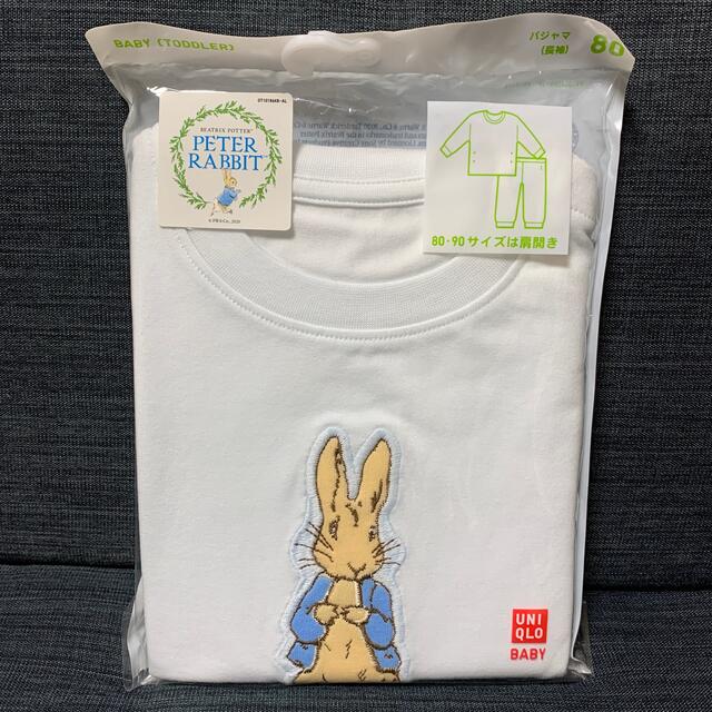 UNIQLO(ユニクロ)のユニクロ　パジャマ　ピーターラビット キッズ/ベビー/マタニティのベビー服(~85cm)(パジャマ)の商品写真