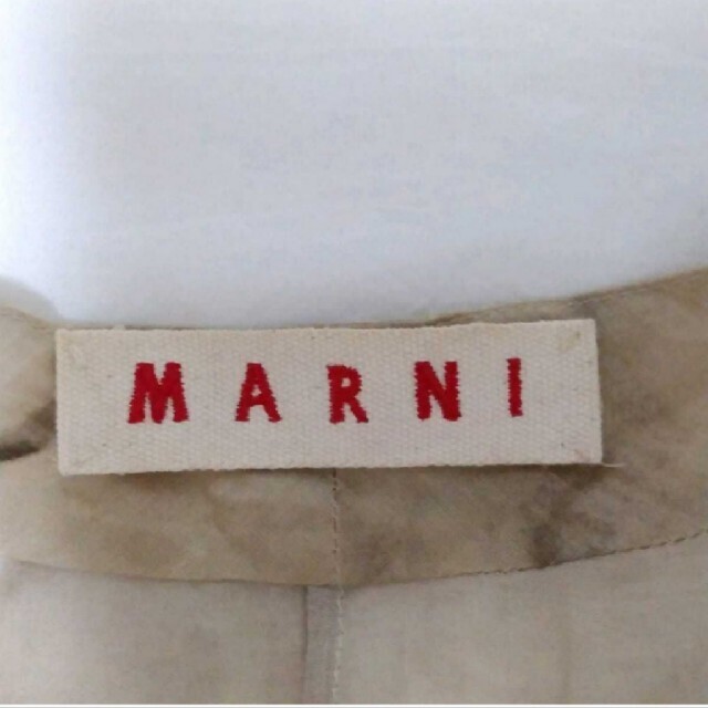 本物 コレクション MARNI マルニ 切り替え 半袖 ワンピース 38 薄茶