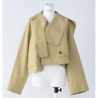 ENFOLD コットンダブルクロス クロップドトレンチJACKET
