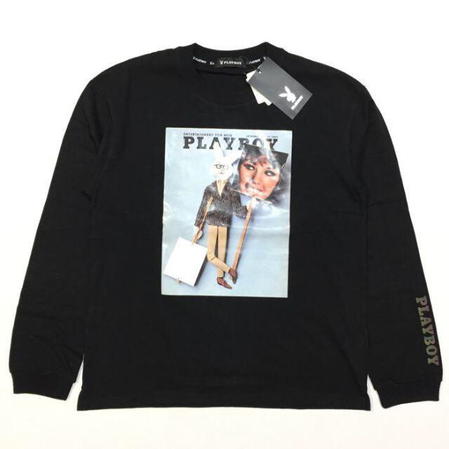 PLAYBOY(プレイボーイ)の新品 正規　Ｍ　PLAYBOY プレイボーイ　ロンＴ　長袖Ｔ フォトプリント メンズのトップス(Tシャツ/カットソー(七分/長袖))の商品写真